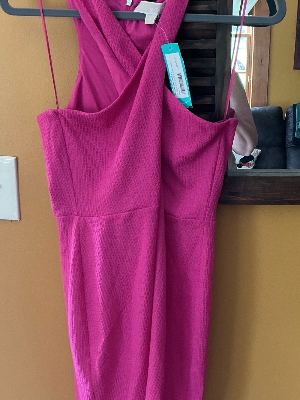 Michael Kors Keyhole Cross Front Fuchsia Dress